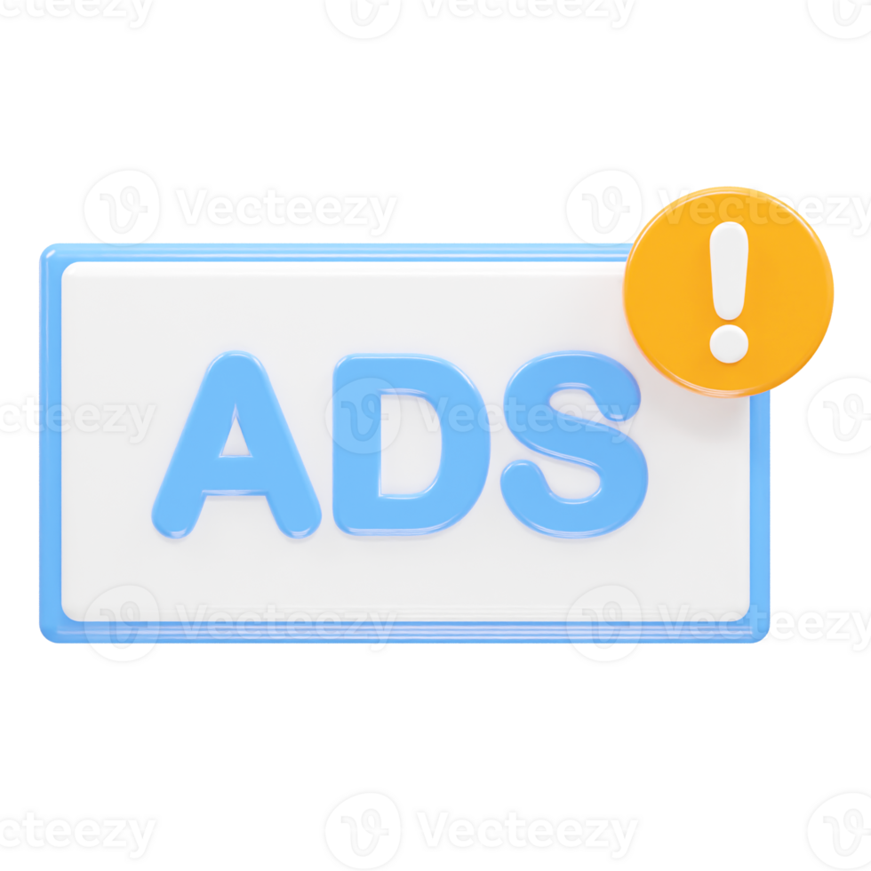 Ads icon render 3d illustration element png