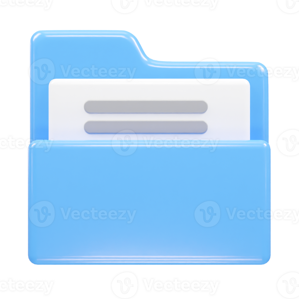 Folder icon file 3d illustration transparent element png