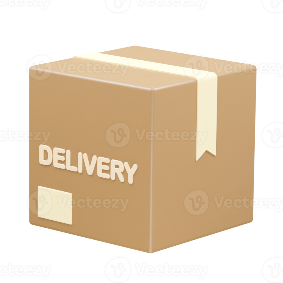 Delivery box icon 3d rendering element png