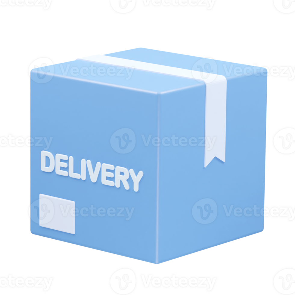 Delivery box icon 3d rendering element png