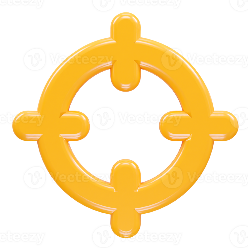 Target icon illustration 3d rendering element png