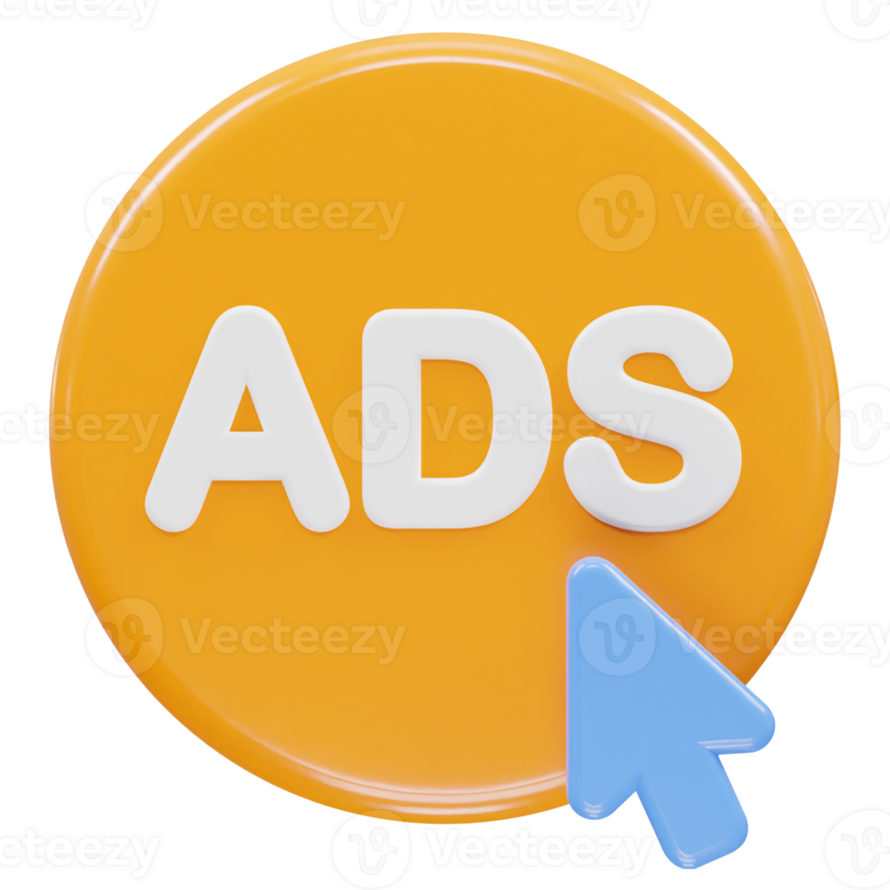 Ads icon render 3d illustration element png