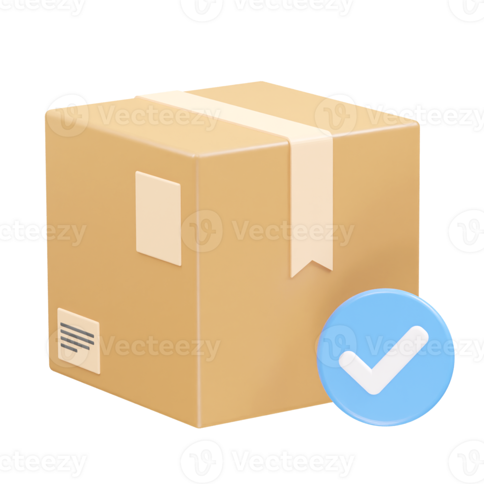 Delivery box icon 3d rendering element png