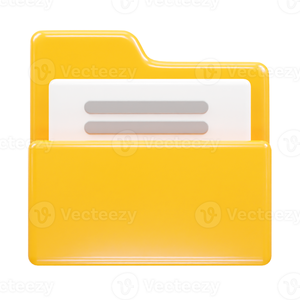 Folder icon file 3d illustration transparent element png