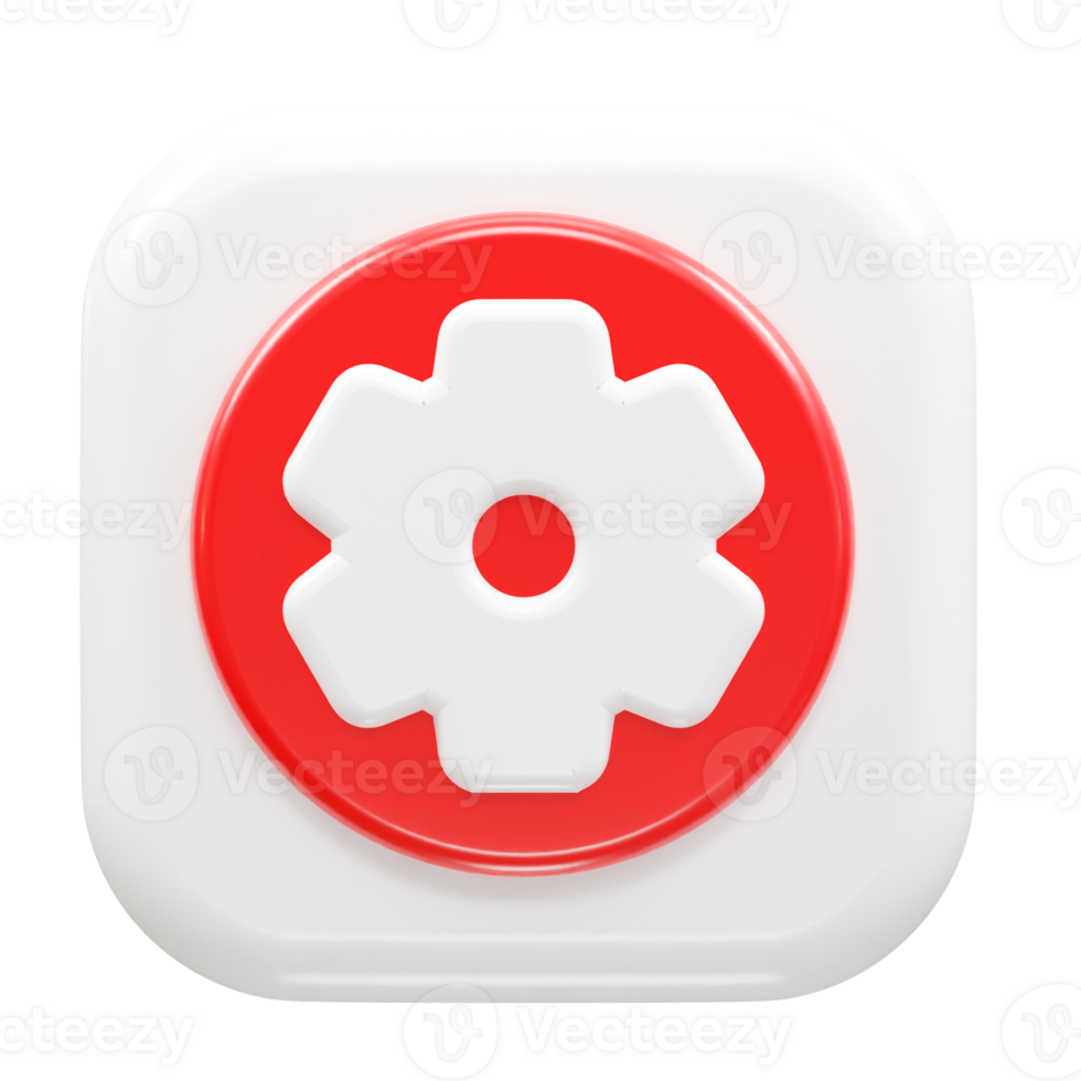 Setting icon 3d illustration rendering element png