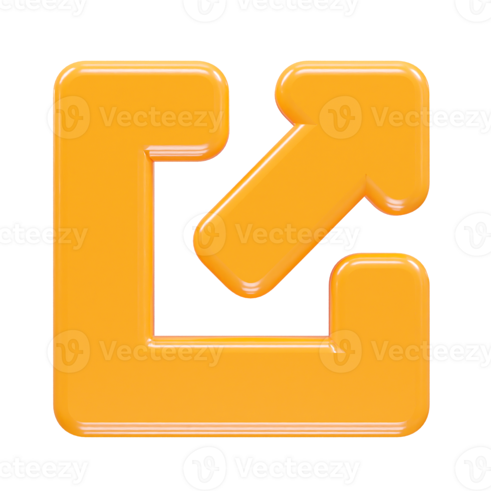 Exit icon logout 3d illustration rendering transparent png