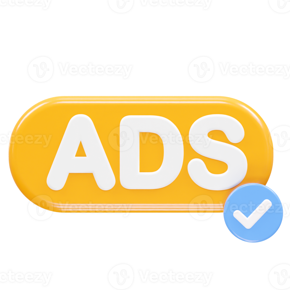 Ads icon render 3d illustration element png