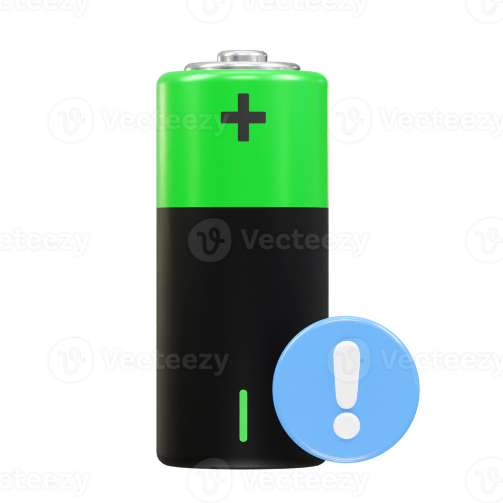 bateria ícone 3d Renderização ilustração png