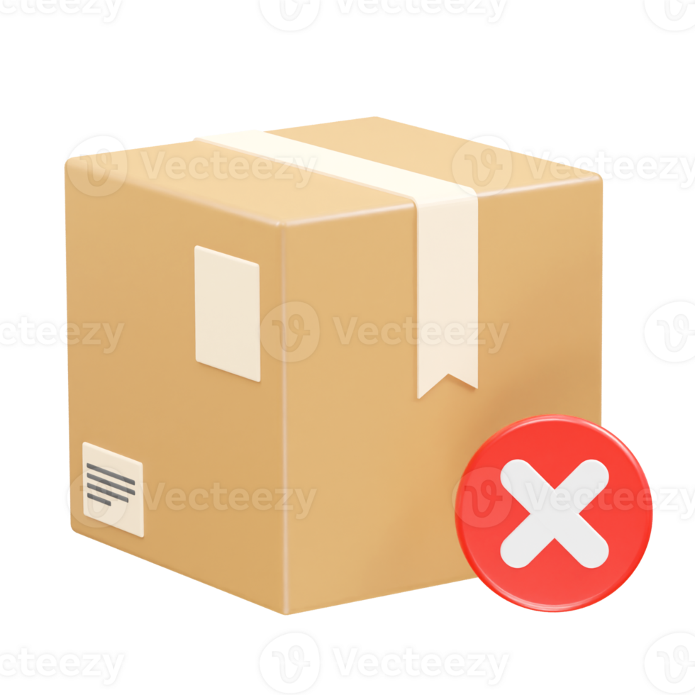 Delivery box icon 3d rendering element png