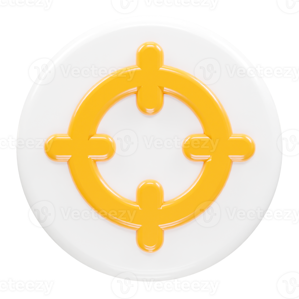 Target icon illustration 3d rendering element png