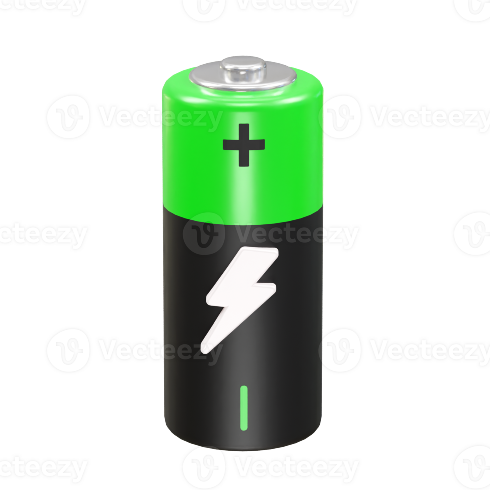 Battery icon 3d rendering illustration png