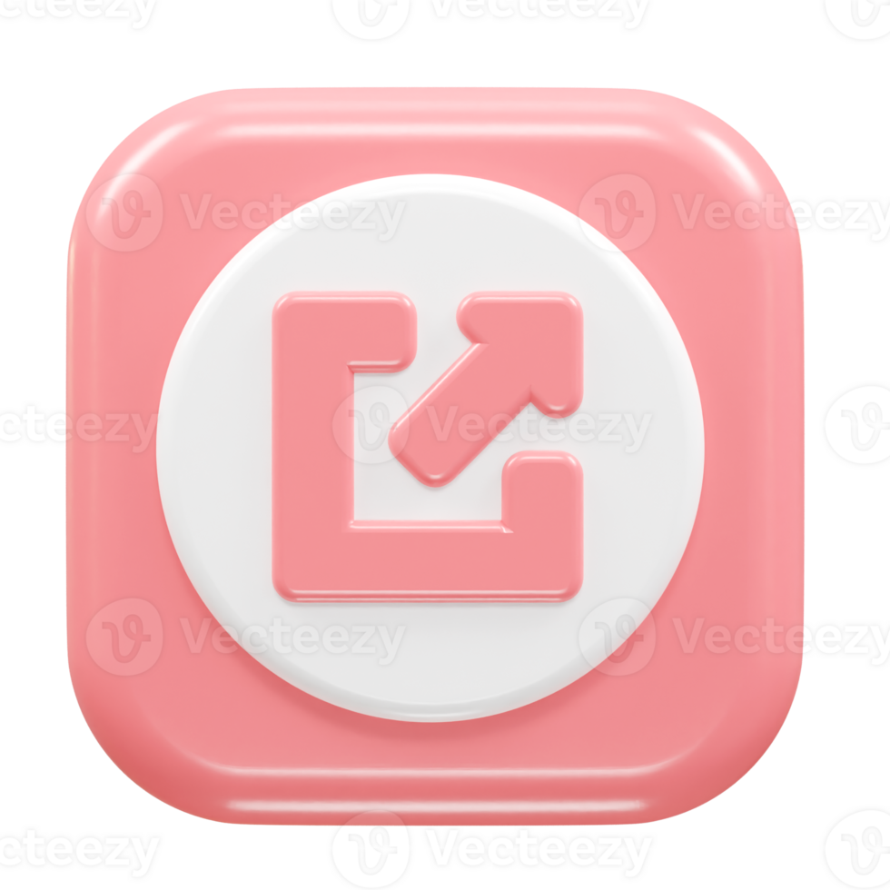 Exit icon logout 3d illustration rendering transparent png