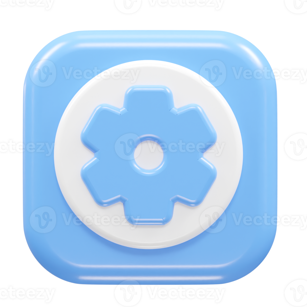 Setting icon 3d illustration rendering element png