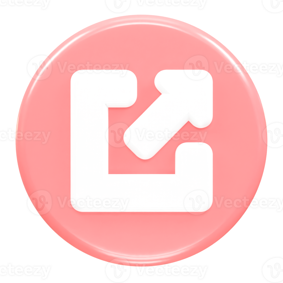 Exit icon logout 3d illustration rendering transparent png