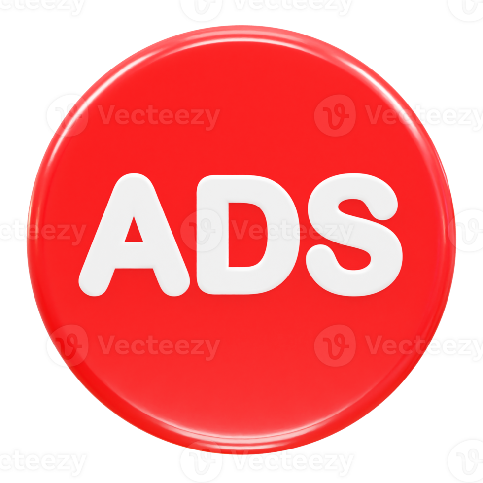 Ads icon render 3d illustration element png