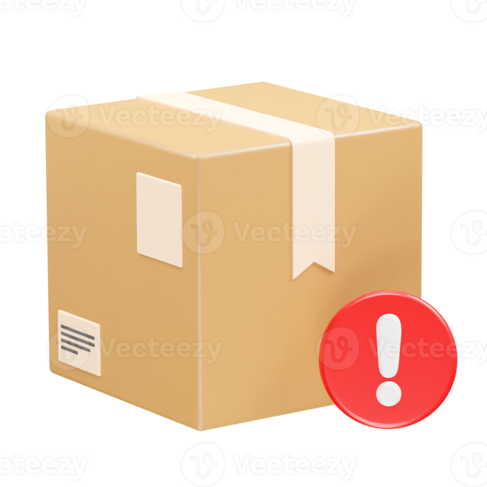 Delivery box icon 3d rendering element png
