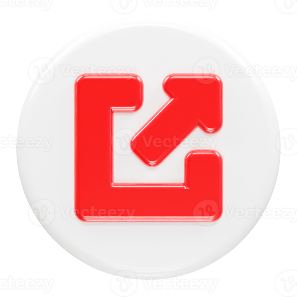 Exit icon logout 3d illustration rendering transparent png
