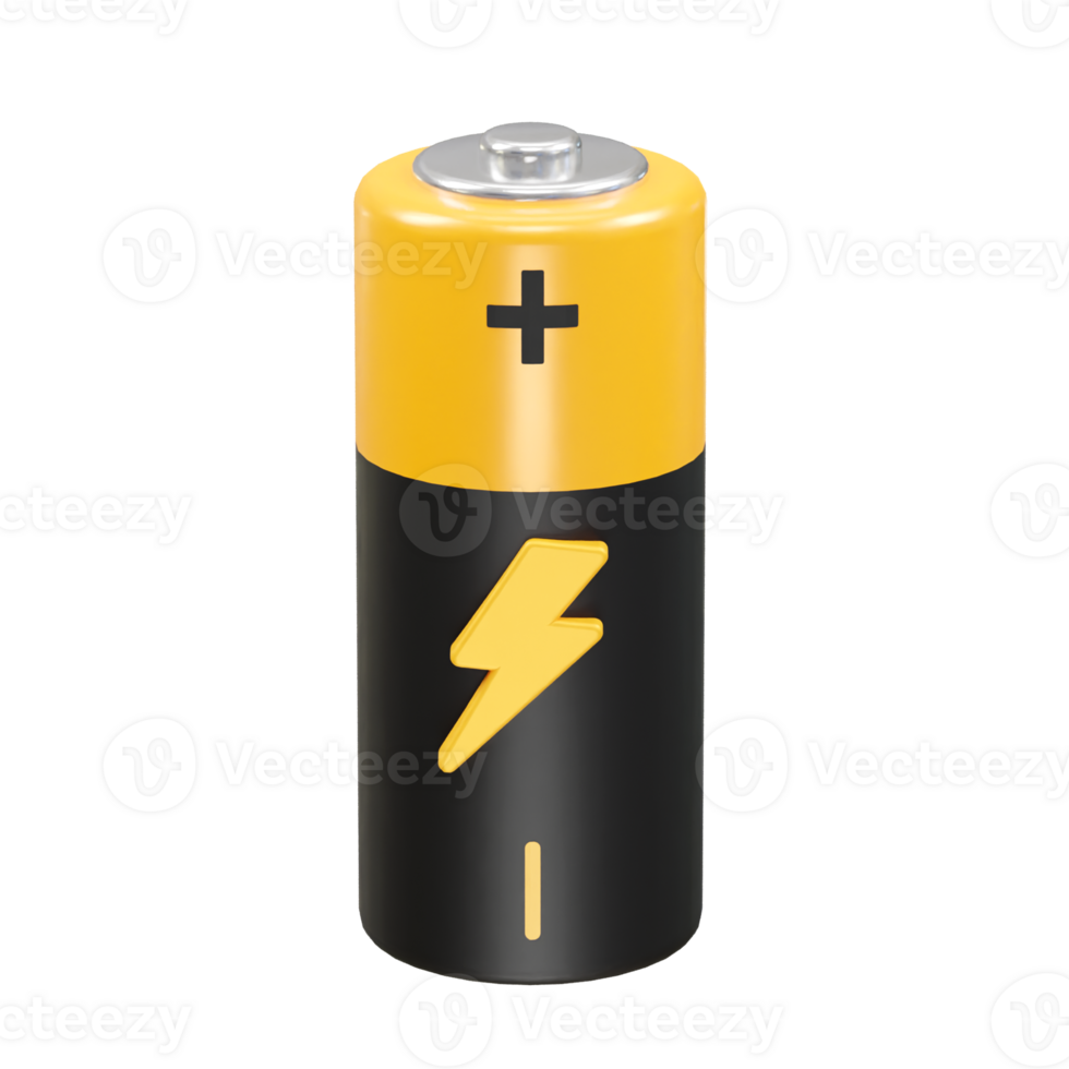 Battery icon 3d rendering illustration png