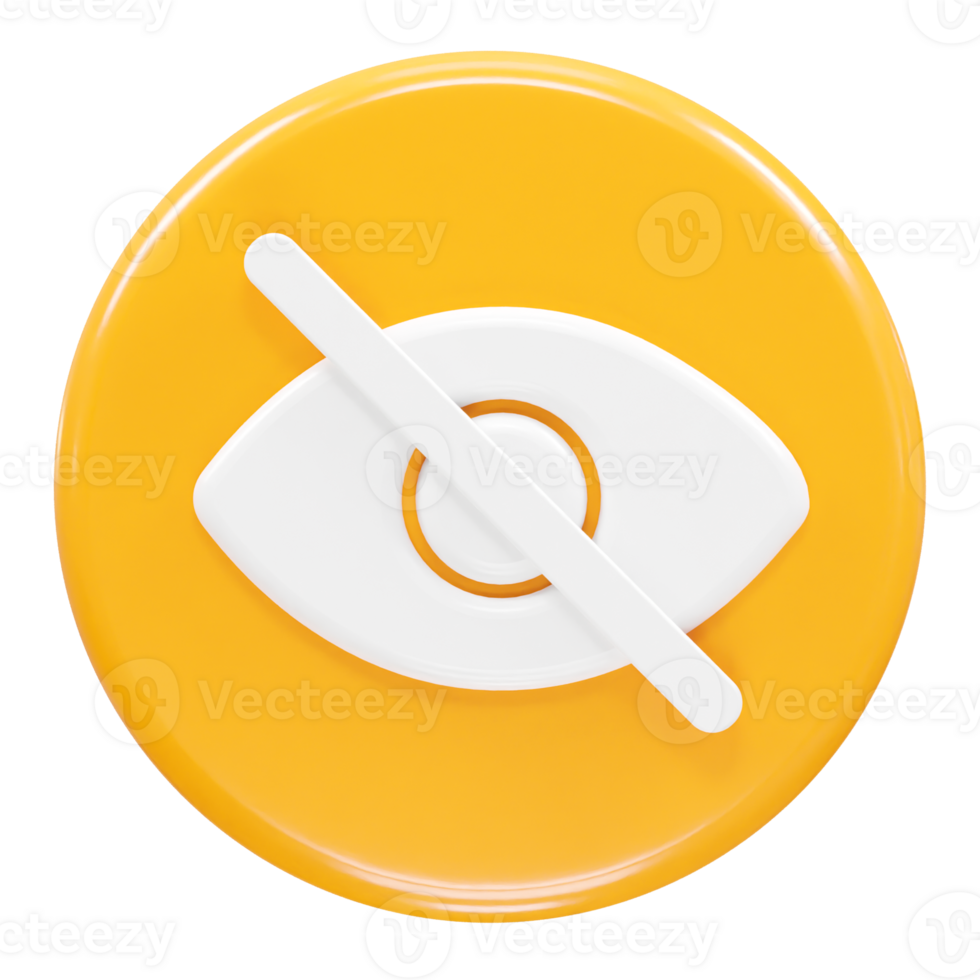 Visibility off icon 3d illustration rendering png