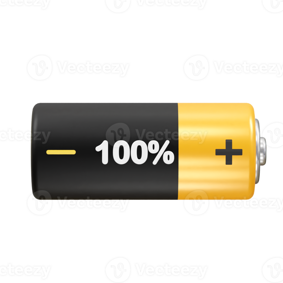 Battery icon 3d rendering illustration png