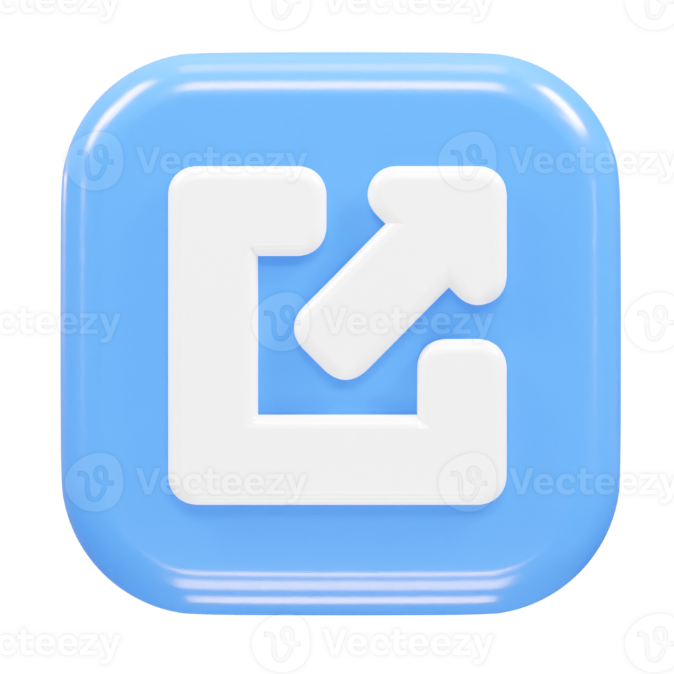 Exit icon logout 3d illustration rendering transparent png