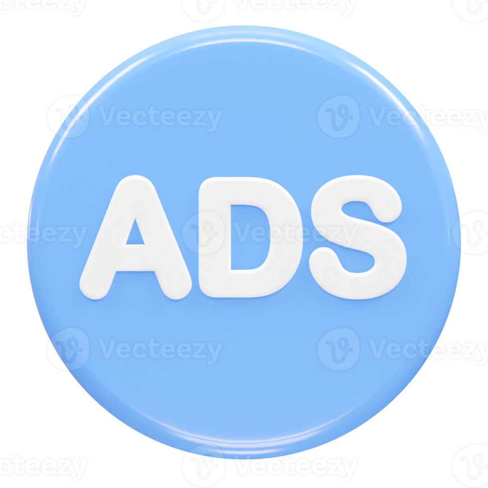 Ads icon render 3d illustration element png
