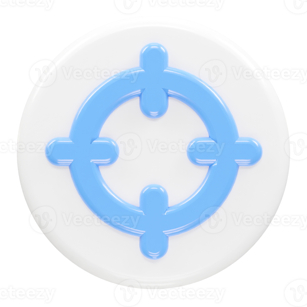 Target icon illustration 3d rendering element png