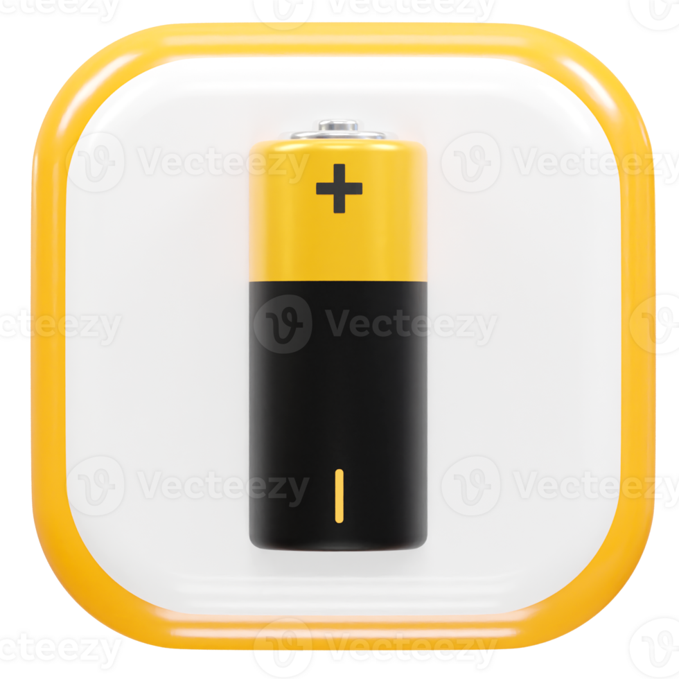 Battery icon 3d rendering illustration png