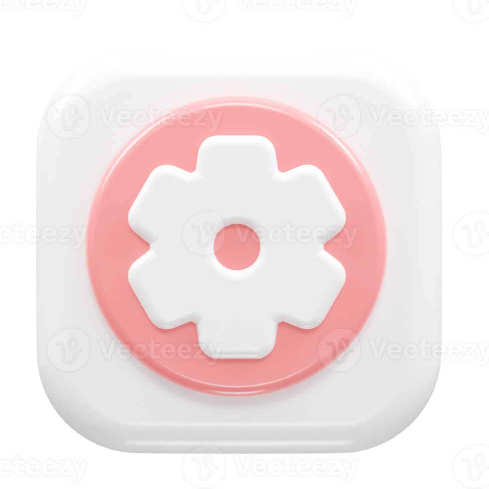 Setting icon 3d illustration rendering element png