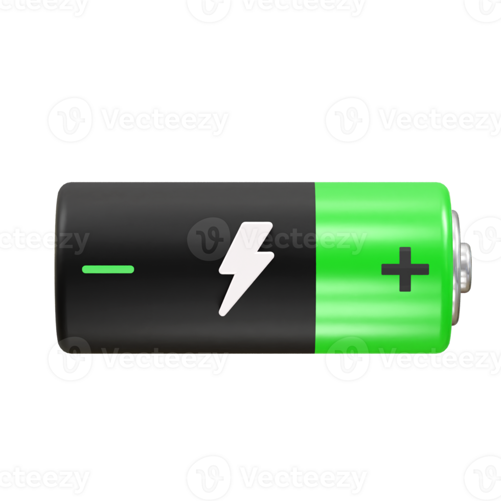 Battery icon 3d rendering illustration png