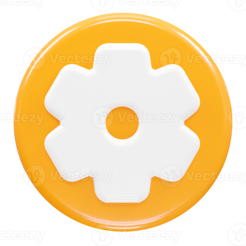 Setting icon 3d illustration rendering element png