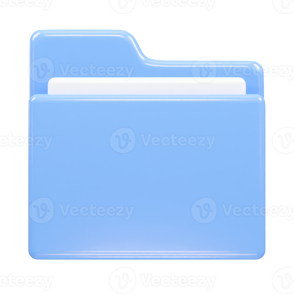 Folder icon file 3d illustration transparent element png