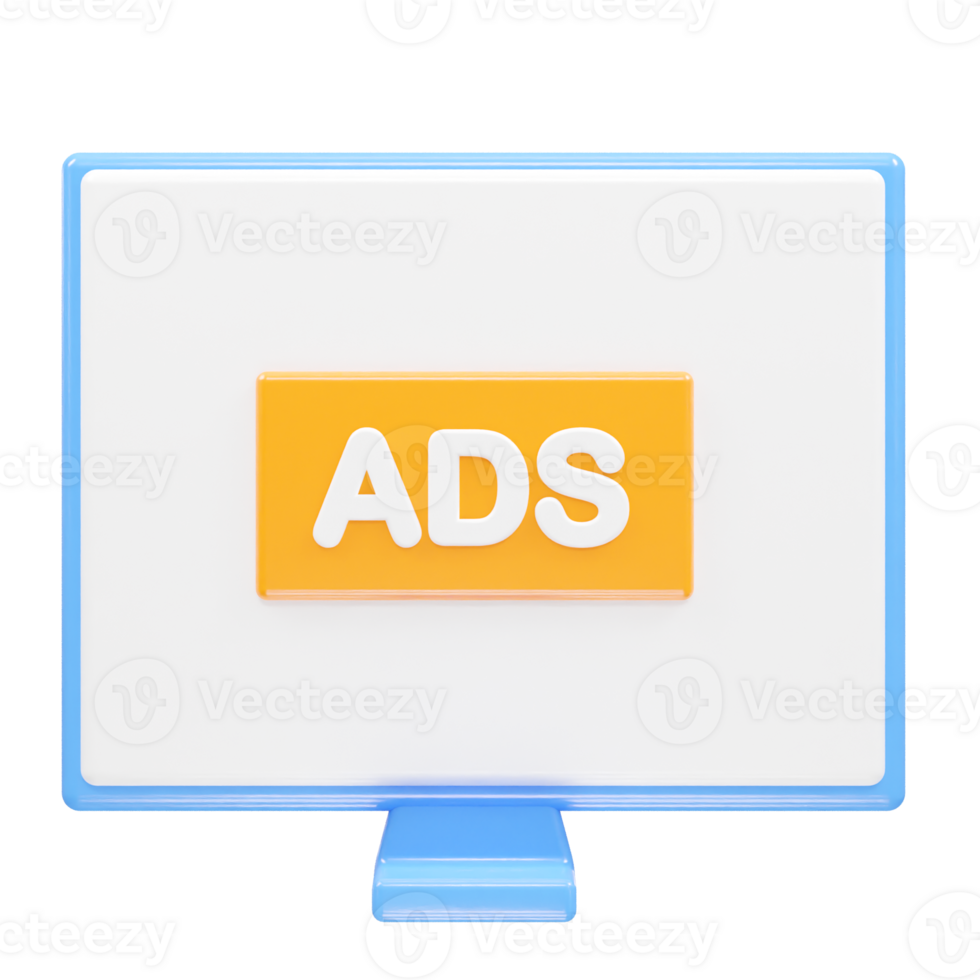 Ads icon render 3d illustration element png