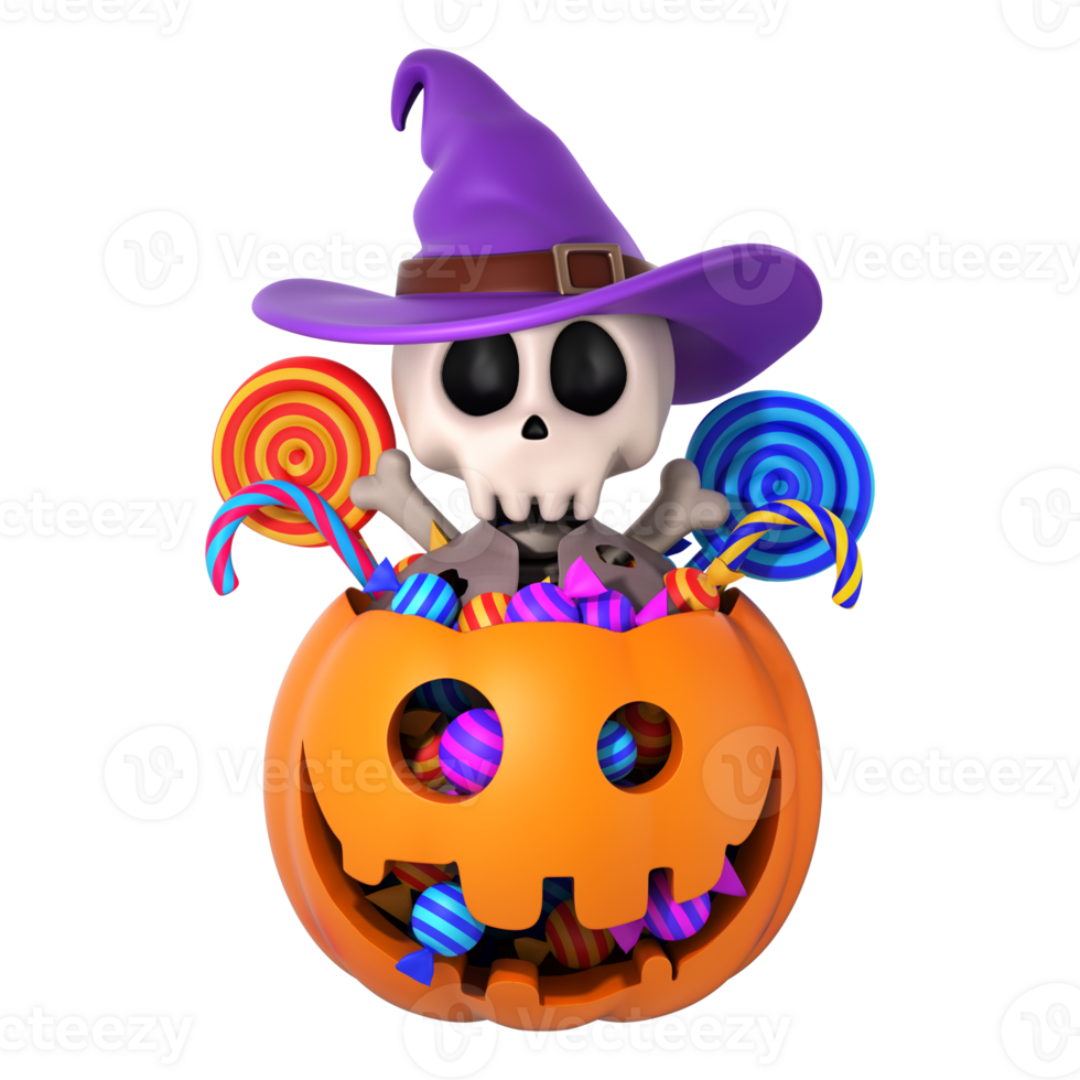 Halloween 3D illustrations, lantern, zombie, witches hat, pumpkin, cauldron, eyeball, werewolf, ghost, full moon, coffin, bat, vampire, skeleton, monster, witch, web, spider, Halloween 3D High png. png