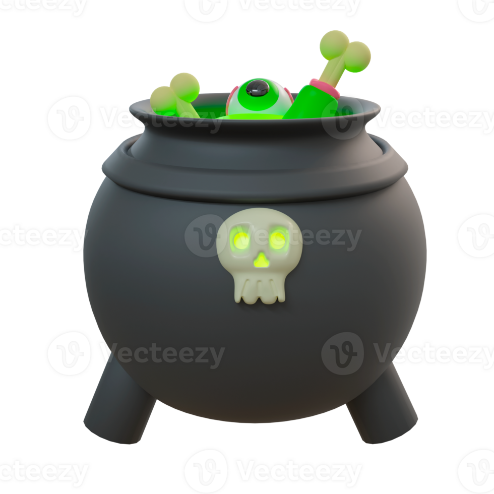 Halloween 3D illustrations, lantern, zombie, witches hat, pumpkin, cauldron, eyeball, werewolf, ghost, full moon, coffin, bat, vampire, skeleton, monster, witch, web, spider, Halloween 3D High png. png