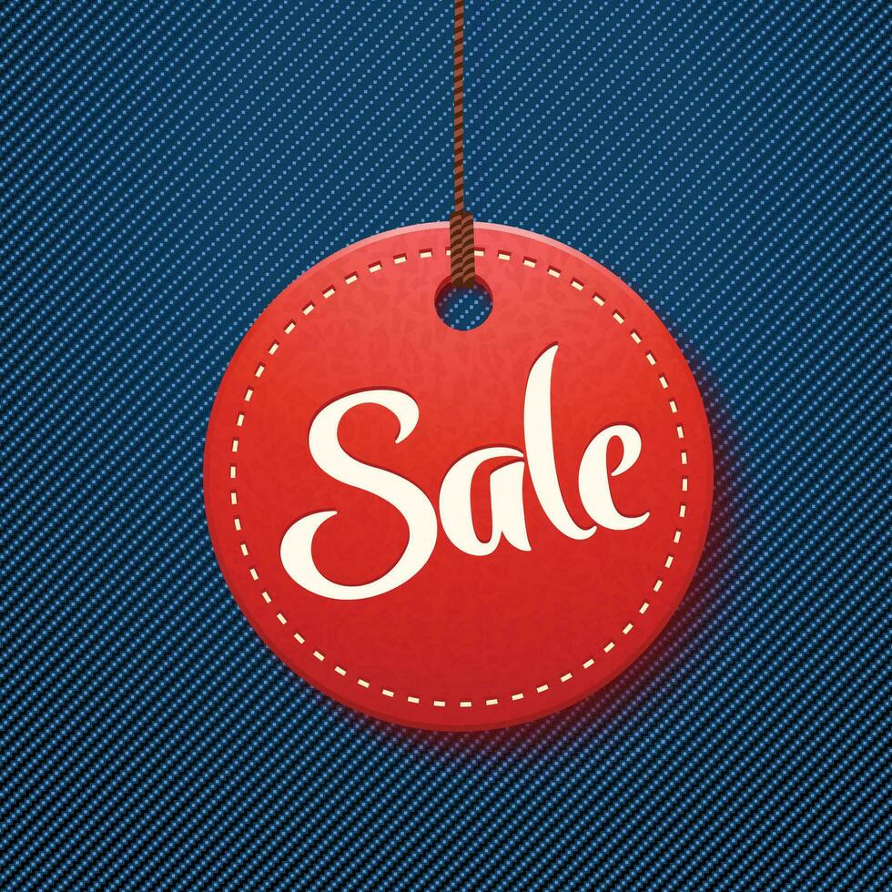 red sale on jeans vector