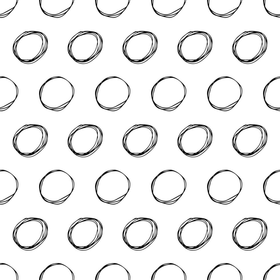 Seamless pattern with sketch circles shape vector