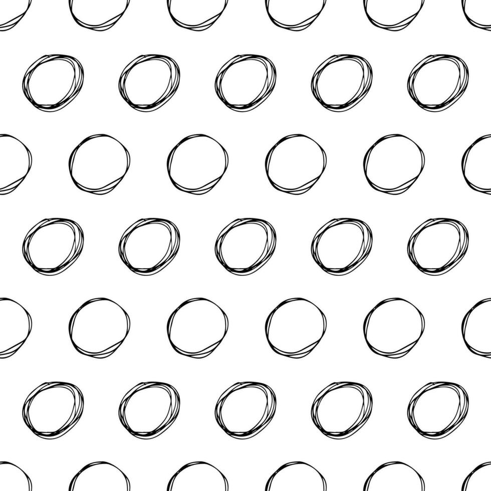 Seamless pattern with sketch circles shape vector