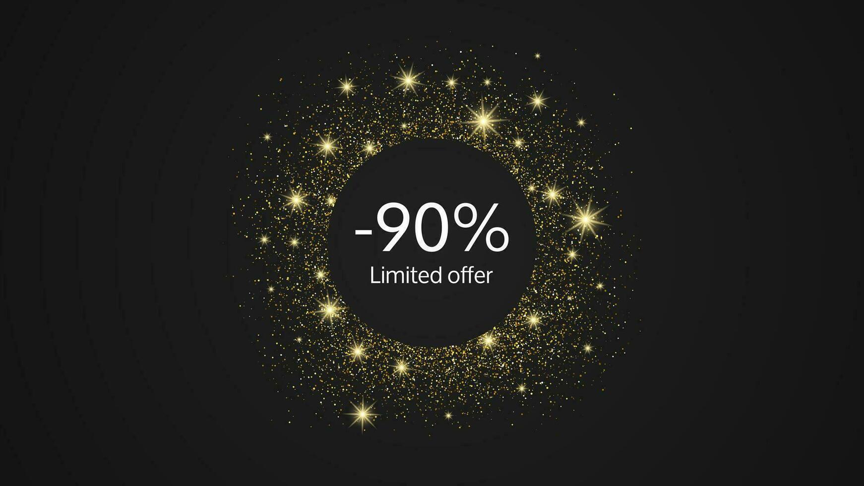 Limited offer gold banner vector