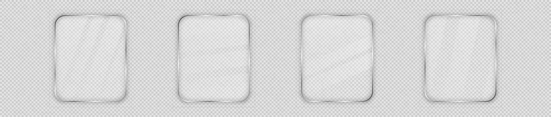 Glass plate in rounded vertical frame vector