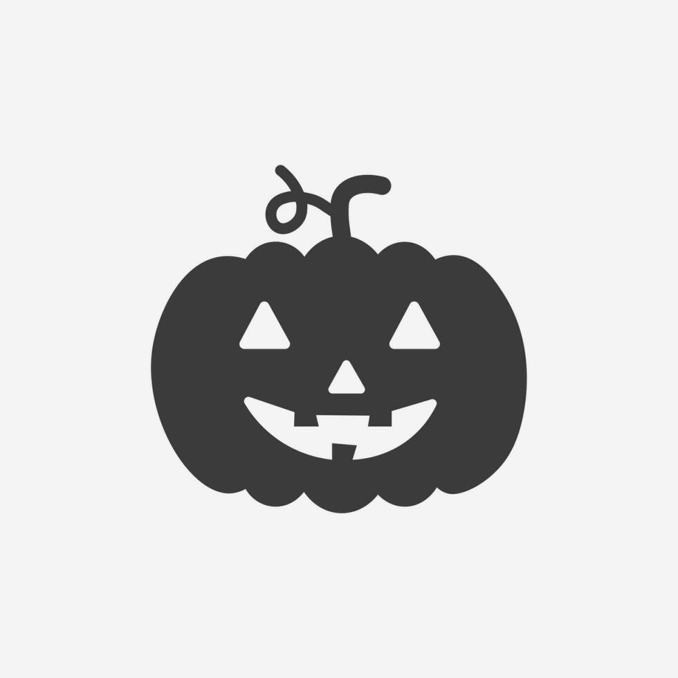 Halloween pumpkin icon vector silhouette isolated. Vector illustration.