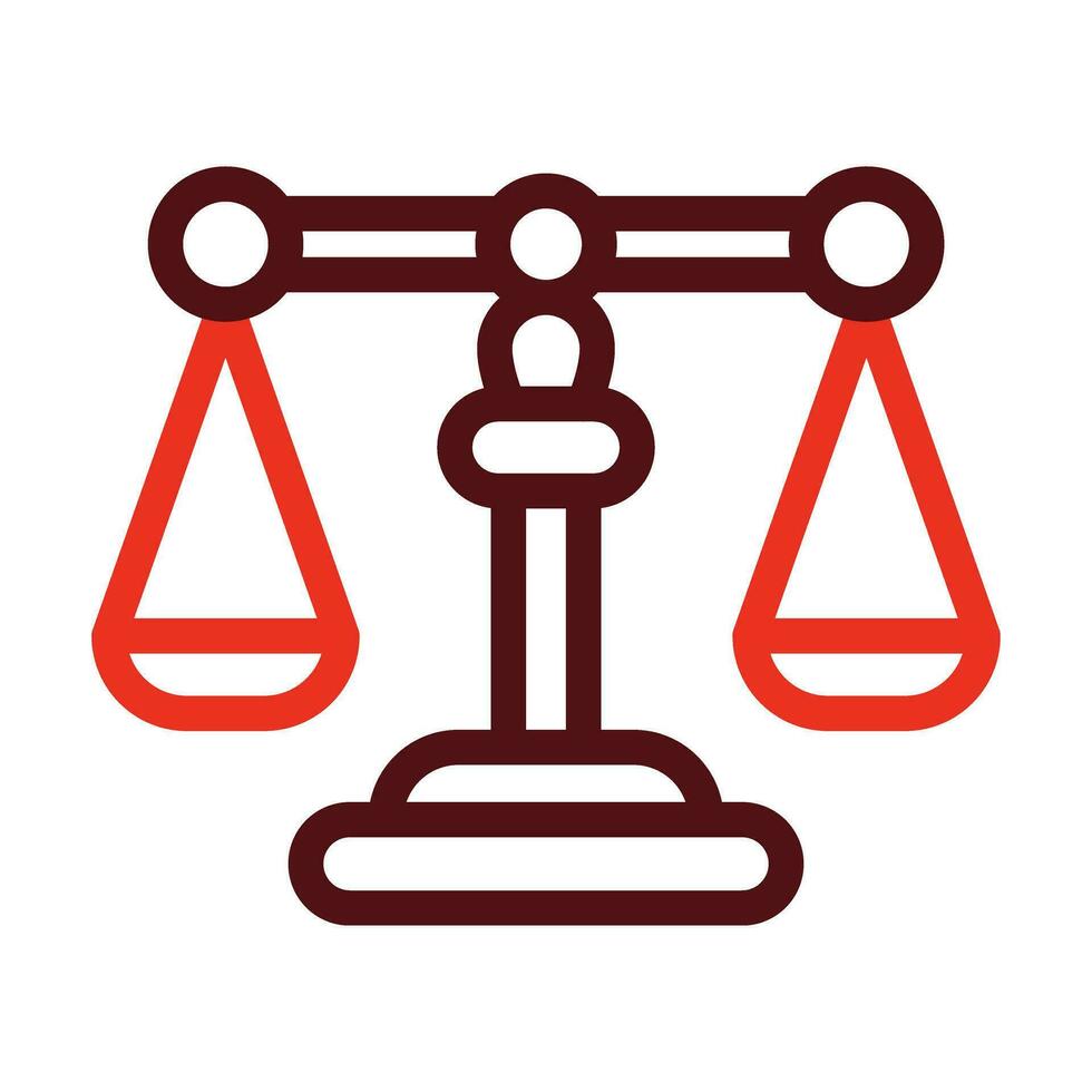 Justice Scale Vector Thick Line Two Color Icons For Personal And Commercial Use.