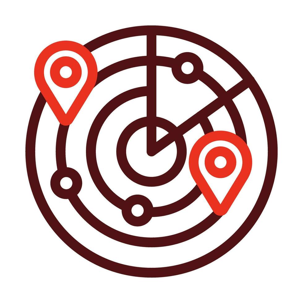 Radar Vector Thick Line Two Color Icons For Personal And Commercial Use.
