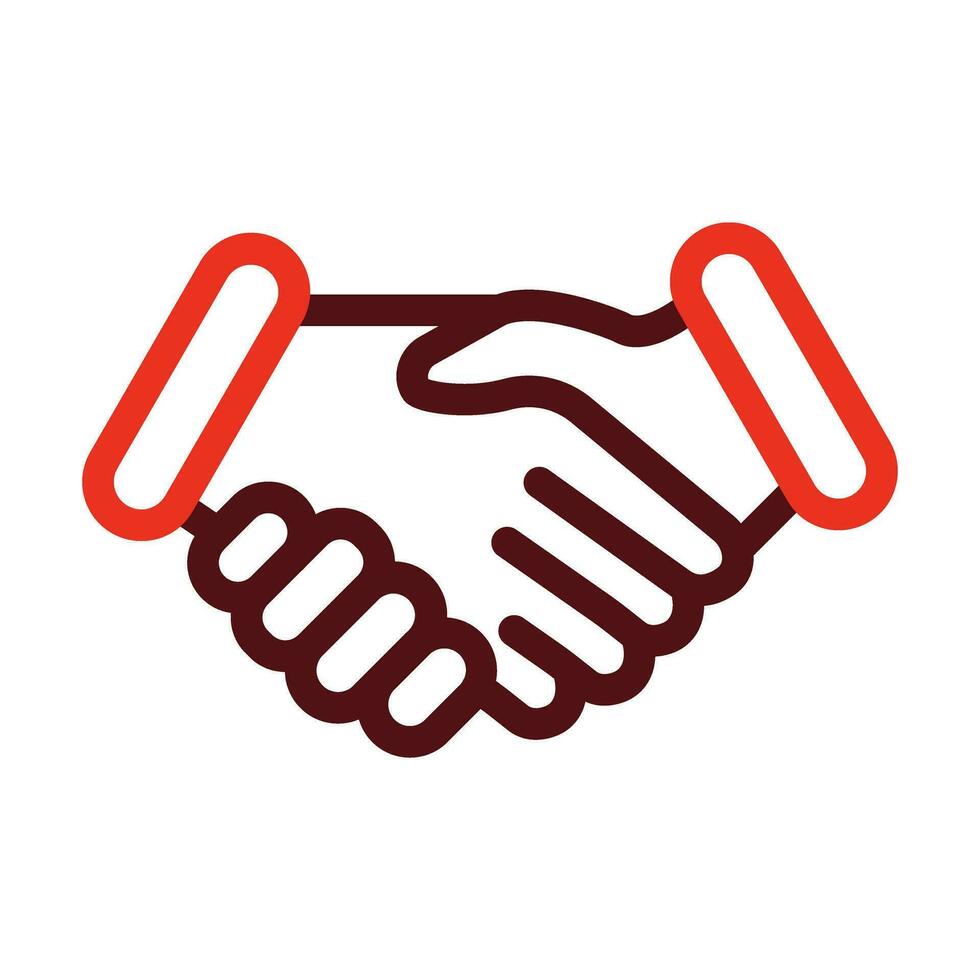 Shake Hand Vector Thick Line Two Color Icons For Personal And Commercial Use.