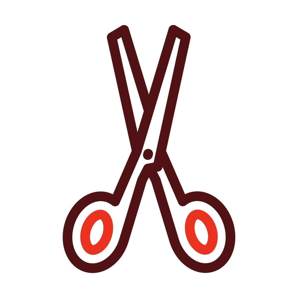 Scissor Vector Thick Line Two Color Icons For Personal And Commercial Use.
