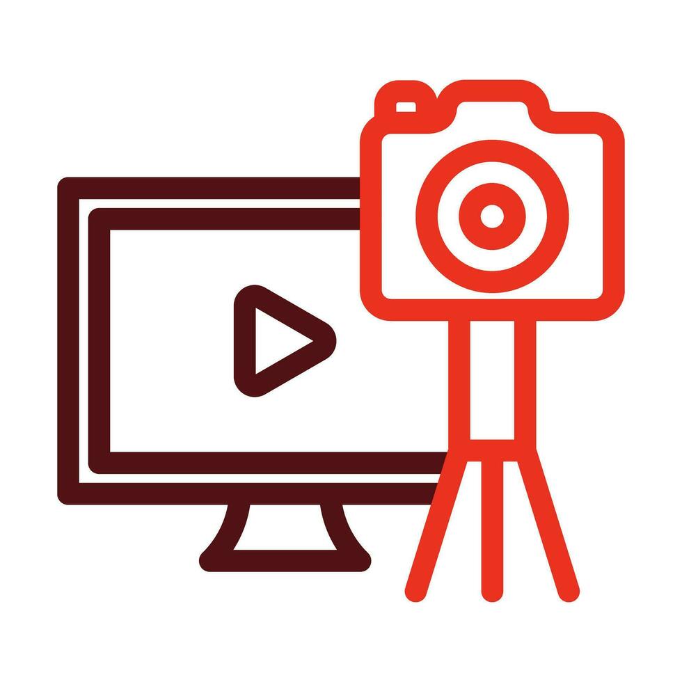 Video Blogger Vector Thick Line Two Color Icons For Personal And Commercial Use.