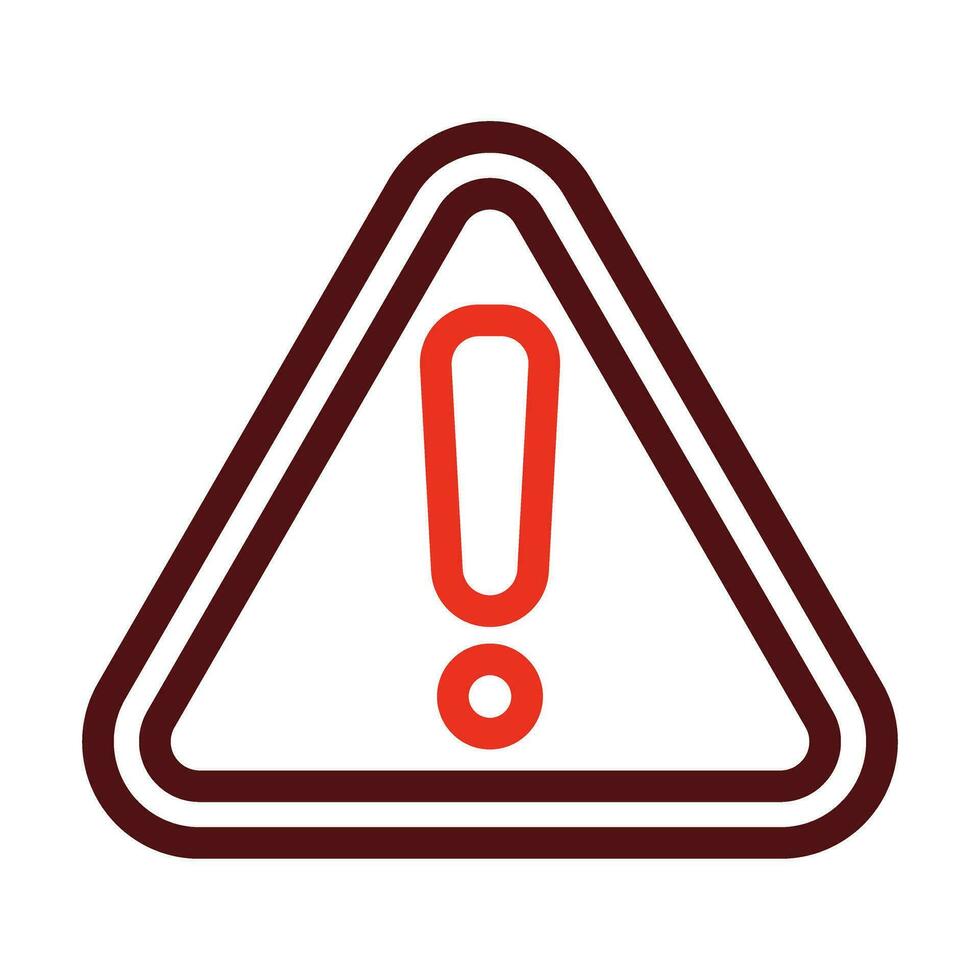 Caution Vector Thick Line Two Color Icons For Personal And Commercial Use.