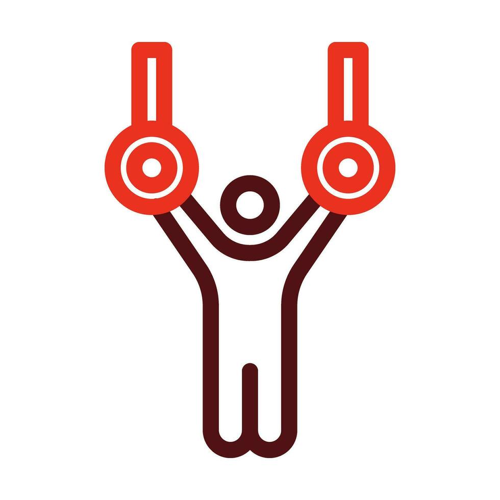 Gymnastic Vector Thick Line Two Color Icons For Personal And Commercial Use.