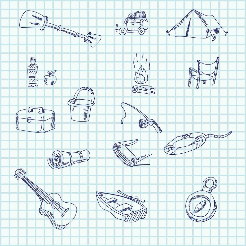 hand draw icons vector