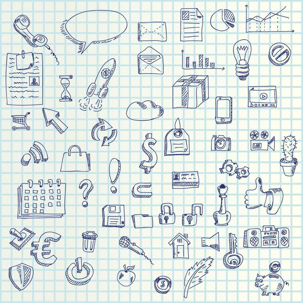 hand draw icons vector